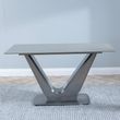 Camilla 6 Seater Grey Ceramic Dining Table with V Base - 140cm